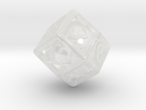 Ball In Cage D12 (rhombic) in Clear Ultra Fine Detail Plastic