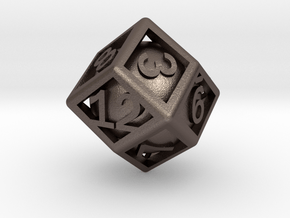 Ball In Cage D12 (rhombic) in Polished Bronzed-Silver Steel