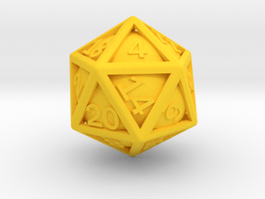 Ball In Cage D20 in Yellow Smooth Versatile Plastic