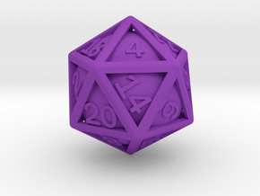 Ball In Cage D20 in Purple Smooth Versatile Plastic