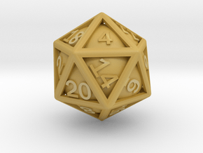 Ball In Cage D20 in Tan Fine Detail Plastic