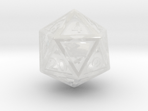 Ball In Cage D20 in Clear Ultra Fine Detail Plastic