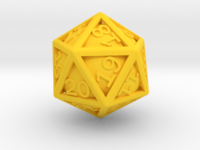 Ball In Cage D20 (spindown) in Yellow Smooth Versatile Plastic: Small
