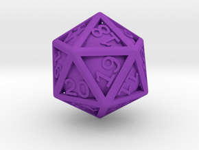 Ball In Cage D20 (spindown) in Purple Smooth Versatile Plastic: Small