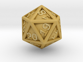 Ball In Cage D20 (spindown) in Tan Fine Detail Plastic: Small