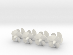 1/192 US Destroyers 4-Bladed Propellers Set 8pcs in White Natural Versatile Plastic