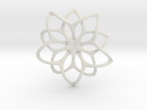 Flower Loops Pendant in White Natural Versatile Plastic