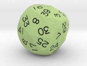 d42 Heptakis Rounded Cube (Alt font) in Natural Full Color Sandstone