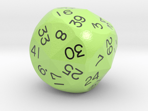 d42 Heptakis Rounded Cube (Alt font) in Smooth Full Color Nylon 12 (MJF)