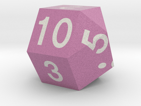 d10 modified from two square cupolae (Dark Pink) in Natural Full Color Sandstone