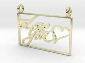 Love you Custom Pendant in 14k Gold Plated Brass