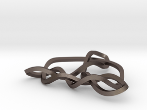 3D Mobius Trinity Knot in Polished Bronzed Silver Steel