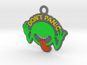 Don’t Panic Top Ring Pendant in Natural Full Color Nylon 12 (MJF)