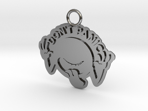 Don’t Panic 30 mm pendant  in Polished Silver