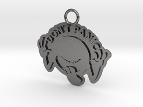 Don’t Panic 30 mm pendant  in Processed Stainless Steel 316L (BJT)