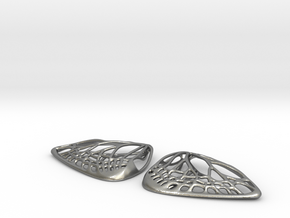 Metal Butterfly Earrings (L) in Natural Silver