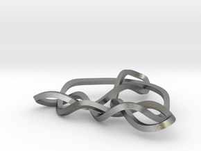 3D Mobius Trinity Knot in Natural Silver