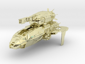 Spaceship27-ZX in 14k Gold Plated Brass: Extra Small