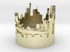 Ring NY New York Skyline in 14k Gold Plated Brass: 2.25 / 42.125