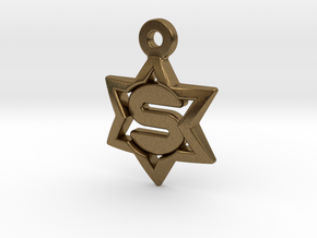 Jewish Star - S in Natural Bronze