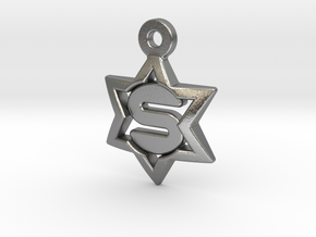 Jewish Star - S in Natural Silver