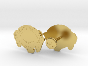 Don’t Panic Cufflinks in Polished Brass