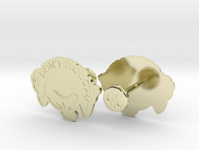 Don’t Panic Cufflinks in 14k Gold Plated Brass