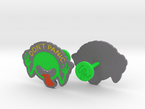 Don’t Panic Cufflinks in Natural Full Color Nylon 12 (MJF)