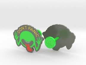 Don’t Panic Cufflinks in Smooth Full Color Nylon 12 (MJF)