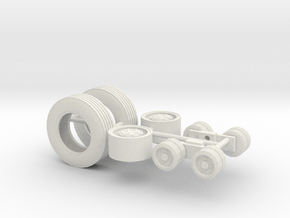 1/50th Asphalt Paver Wheels in White Natural Versatile Plastic