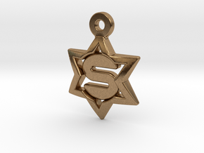 Jewish Star - S in Natural Brass