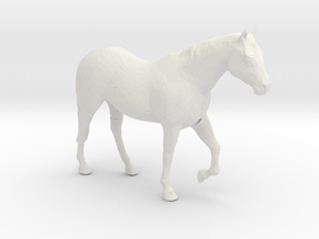 HO Scale Walking Horse in White Natural Versatile Plastic