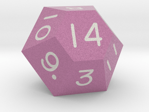 d14 Truncated Hexagonal Dipyramid (Dark Pink) in Standard High Definition Full Color