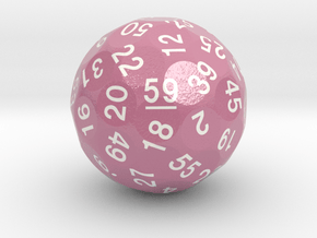 d59 Sphere Dice "Brighton Line" (Dark Pink) in Smooth Full Color Nylon 12 (MJF)