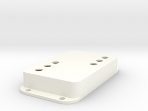 Strat PU Cover, Double Wide, WR-SQ in White Smooth Versatile Plastic