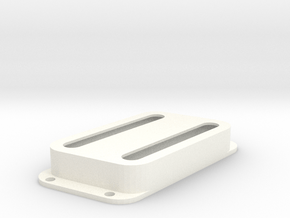 Strat PU Cover, Double Wide, Angled, Open in White Smooth Versatile Plastic