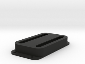 Strat PU Cover, Double Wide, Angled, Open in Black Smooth Versatile Plastic