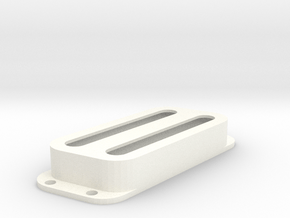 Strat PU Cover, Double, Angled, Open in White Smooth Versatile Plastic