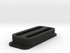 Strat PU Cover, Double, Angled, Open in Black Smooth Versatile Plastic