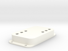 Strat PU Cover, Double Wide, Angled, WR in White Smooth Versatile Plastic