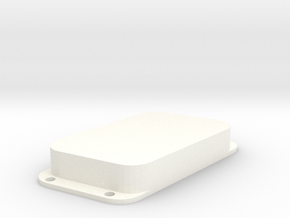 Strat PU Cover, Double Wide, Angled, Closed in White Smooth Versatile Plastic