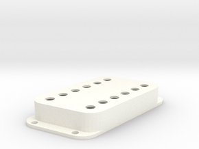 Strat PU Cover, Double Wide, Angled, Classic in White Smooth Versatile Plastic