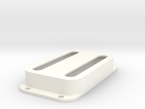 Strat PU Cover, Double Wide, Open in White Smooth Versatile Plastic