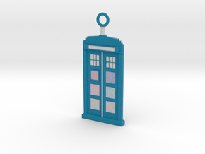 TARDIS Pride Key Ring Pendant in Natural Full Color Nylon 12 (MJF): 6mm