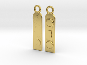Hover Board Earring Pendant (pair)  in Polished Brass