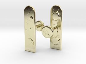 Hover Board Cufflink (pair)  in 14k Gold Plated Brass