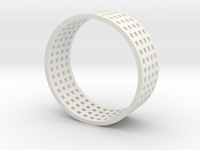 Grid ring in White Natural Versatile Plastic