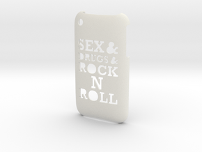 'Rock n Roll' iPhone 3GS Cover in White Natural Versatile Plastic