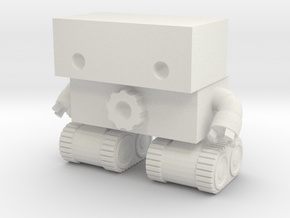 Robot 0025 Tank Tread Bot With Cog And Hands in White Natural Versatile Plastic