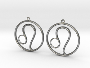 Zodiac Sign Lion - Drop Earrings in Polished Silver